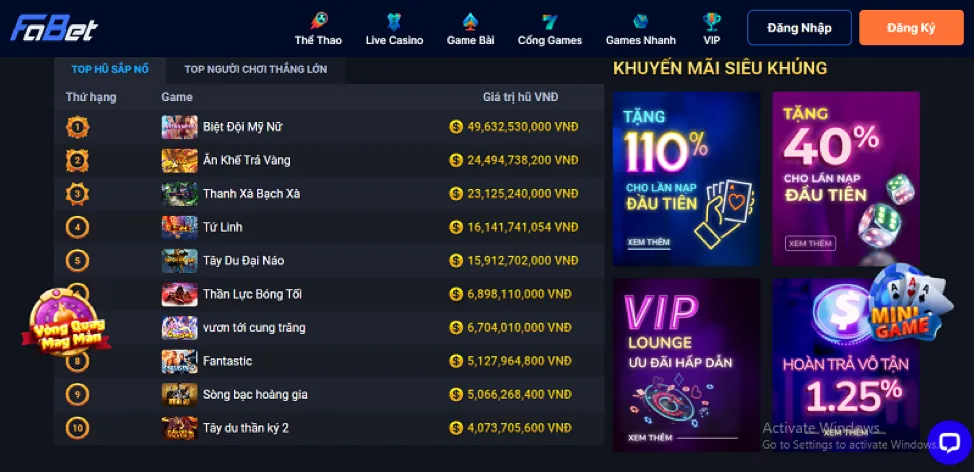 Khuyến mãi nạp lại hàng ngày 0k9 Casino
